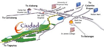 Map to Ciudad de Calamba