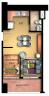 Studio 35sqm color floorplan