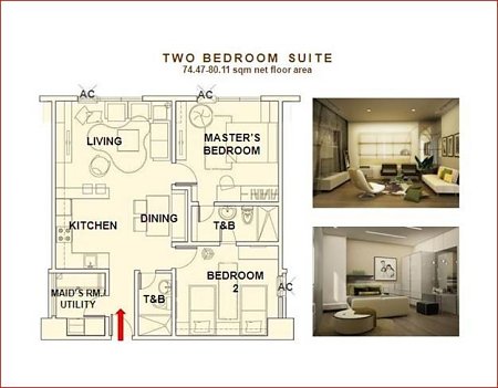 The Address - 2BR unit layout